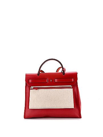 Hermès Herbag Zip Berline Vache Canvas and Leather 31 (view 2)