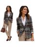 Trina Turk 63% Polyester 34% Viscose 3% Elastane 100% Acetate Graphic Gray Blazer Size 6 - photo 1