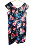 J. Peterman Floral Black Red Blue Brown Cocktail Dress Size 22 - photo 2