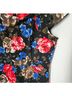 J. Peterman Floral Black Red Blue Brown Cocktail Dress Size 22 - photo 7