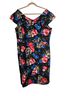 J. Peterman Floral Black Red Blue Brown Cocktail Dress Size 22 - photo 1