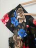 J. Peterman Floral Black Red Blue Brown Cocktail Dress Size 22 - photo 4