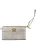 Coach 100% Leather Gold Silver Leather Wristlet One size - photo 1