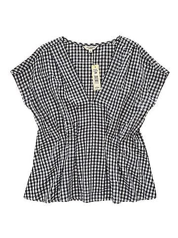 Max Studio London Gingham Smocked Waist Blouse Short Sleeve T-Shirt (view 1)