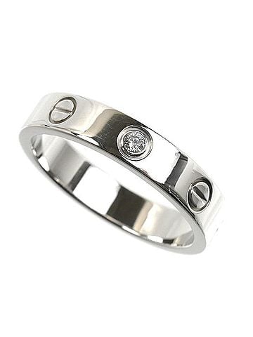 Cartier CARTIER Cartier 18KWG White Gold Mini Love 1P Diamond Ring B4050553 53 4.8g Women's (view 1)