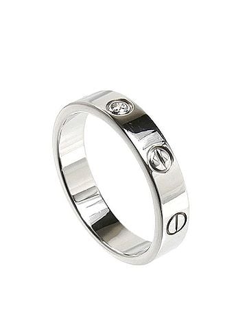 Cartier CARTIER Cartier 18KWG White Gold Mini Love 1P Diamond Ring B4050553 53 4.8g Women's (view 2)