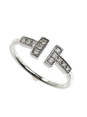 Tiffany & Co. TIFFANY&amp;Co. Tiffany &amp; Co. 18KWG White Gold T Wire Diamond Ring 60147236, 2.7g, Women's (view 1)