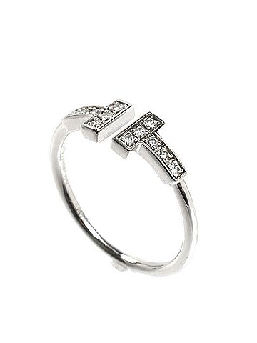 Tiffany & Co. TIFFANY&amp;Co. Tiffany &amp; Co. 18KWG White Gold T Wire Diamond Ring 60147236, 2.7g, Women's (view 2)