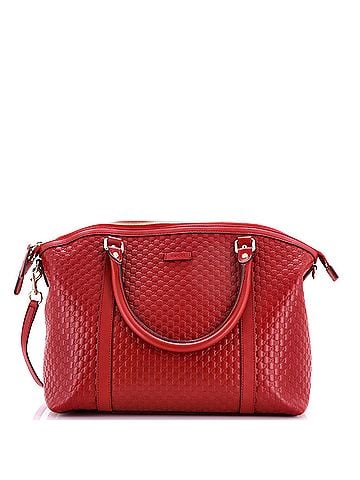 Gucci Britt Convertible Dome Satchel Microguccissima Leather Medium (view 1)