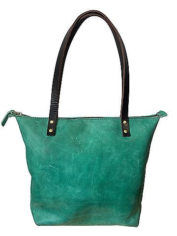 Portland Leather Goods Medium Zippered Tote Leather Tote (view 2)