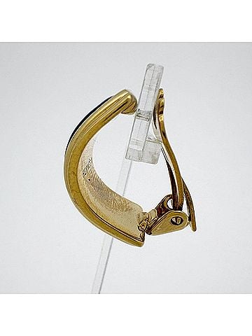 Hermès Hermes HERMES Earrings, Enamel, Cloisonné, GP Gold, Black, Women's (view 2)