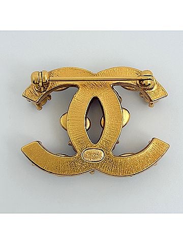 Chanel Chanel brooch, Coco Mark, GP (Gold Plated), colored stone, gold, women's. (view 2)