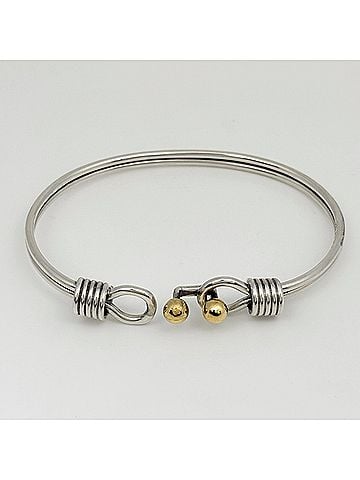 Tiffany & Co. Tiffany &amp; Co. Bangle Hook Eye Bracelet 18K Gold Sterling Silver 925 750 Women's (view 2)