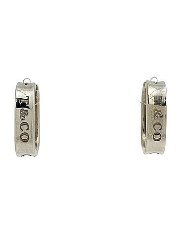 Tiffany & Co. Tiffany &amp; Co. Square Hoop Earrings, Sterling Silver 925, Silver, Women's (view 1)