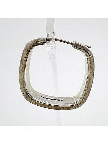 Tiffany & Co. Tiffany &amp; Co. Square Hoop Earrings, Sterling Silver 925, Silver, Women's (view 2)