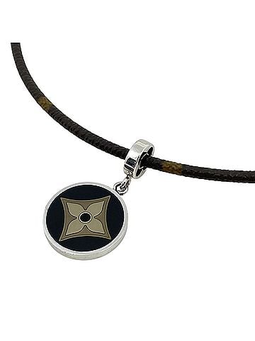 Louis Vuitton Louis Vuitton Pendentif Fleur Necklace Choker, Sterling Silver 925, Monogram, Black/Brown, Women's (view 1)