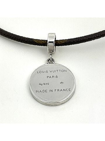 Louis Vuitton Louis Vuitton Pendentif Fleur Necklace Choker, Sterling Silver 925, Monogram, Black/Brown, Women's (view 2)