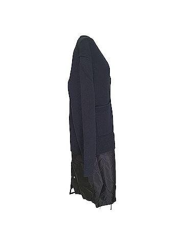 Burberry Burberry Perren Contrast Nylon Panel Cardigan In Black Wool (view 2)
