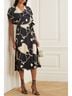 Equipment 100% Silk Print Black Ivory Cocktail Dress Size 6 - photo 4