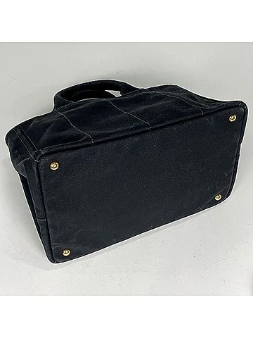 Prada Prada Canapa Tote Bag, 2-Way, Canvas, Nero (Black), 1BG642, Women's (view 2)