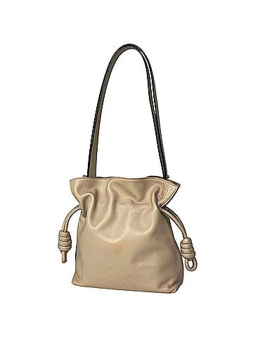 Loewe Loewe Flamenco Knot Shoulder Bag, Anagram Leather, Beige, Women's (view 1)
