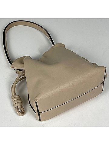 Loewe Loewe Flamenco Knot Shoulder Bag, Anagram Leather, Beige, Women's (view 2)