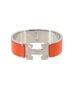 Hermès 100% Sterling Silver Orange Hermes Clic Clac H Bangle, Orange, Silver Hardware One size - photo 1