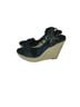 Michael Kors 100% Leather Stripes Black Tan Wedges Size 10 - photo 7