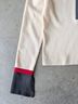 Alice + Olivia Solid Color Block Black White Red Wool Sweater Size L - photo 5