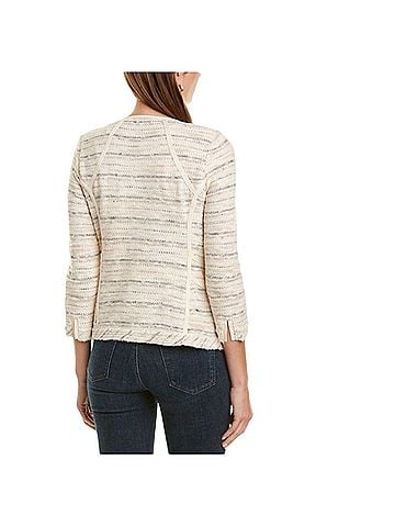 Nordstrom Cream Tweed Open-Front Blazer Jacket (view 2)