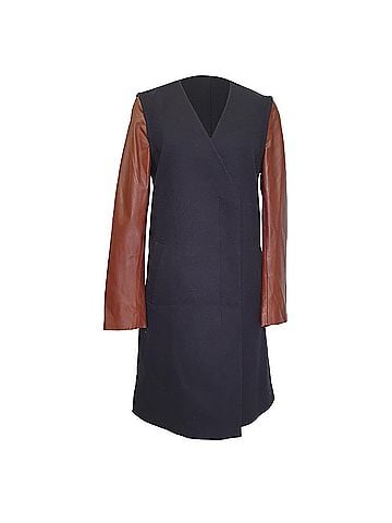 Theory Theory Quennel Two-Toned Coat in Multicolor Virgin Wool (view 1)