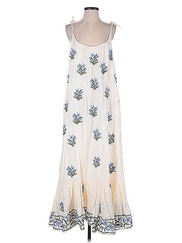 Agua by Agua Bendita Bossa Embroidered Linen Maxi Agua Bendita Cocktail Dress (view 1)