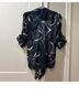 Hutch Floral Blue White Short Sleeve Blouse Size L - photo 8
