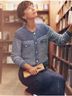 Ann Taylor Stripes Blue Ivory Cardigan Size L - photo 4