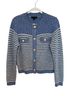 Ann Taylor Stripes Blue Ivory Cardigan Size L - photo 1