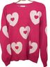 Crown & Ivy Hearts Pink Pullover Sweater Size M - photo 1