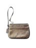 Coach 100% Leather Gold Silver Leather Wristlet One size - photo 1