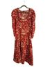 DÔEN Floral Red Casual Dress Size M - photo 1