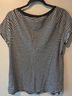 Anthropologie Stripes Black White Short Sleeve Blouse Size M - photo 4