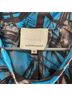 Madison Marcus 100% Silk Graphic Blue Brown Short Sleeve Blouse Size XS - photo 3