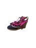 J.Crew Multi Color Black Pink Tan Wedges Size 6 1/2 - photo 2
