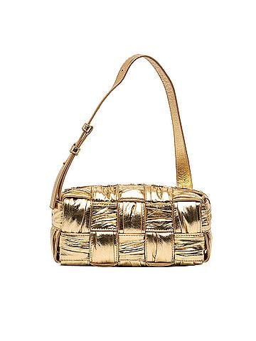 Bottega Veneta Small Metallic Lambskin Intrecciato Plisse Brick Cassette (view 1)