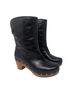 Ugg 100% Leather Solid Black Boots Size 8 - photo 1