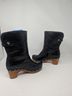 Ugg 100% Leather Solid Black Boots Size 8 - photo 8
