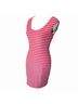 Guess Stripes Pink White Cocktail Dress Size 8 - photo 4