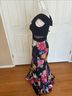 Xscape Floral Blue Pink Cocktail Dress Size 6 - photo 5