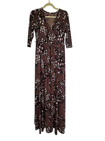 Pink Blush Maternity Floral Faux Wrap Maxi Dress Casual Dress (view 1)