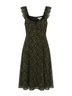 Michael Kors 100% Polyester Floral Green Black Casual Dress Size 12 - photo 1