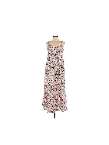 Caslon Pink Speckled V-Neck Maxi Dress Casual Dress (view 1)