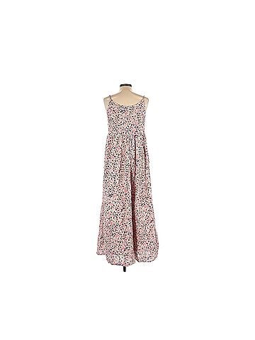 Caslon Pink Speckled V-Neck Maxi Dress Casual Dress (view 2)